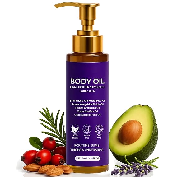 Body Firming Oil, Luxury Body Oil for Crepe Skin, 8 Natural Plant Cold-Pressed Oils, Deep Hydration & Moisturize, Firming Tightening & Hydrating Body Serum, Smooths Skin for Women