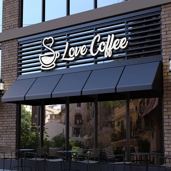 Custom Business Logo Sign,Customizable 3D Laser Cut Metal Letter Number Sign, Personalized Large Non-Illuminated Channel Letters for Storefront Salon Barbershop Retail Shop Company Office Gift