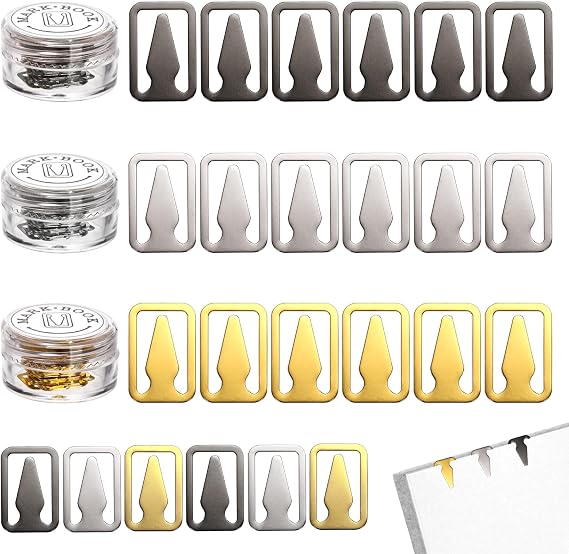 WRINGKIT 150 Pieces Book Darts Bookmarks, Stainless Steel Book Line Markers