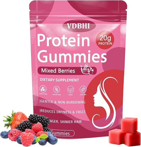 Protein Gummies for Women & Men, Mixed Berries, 60 Gummies