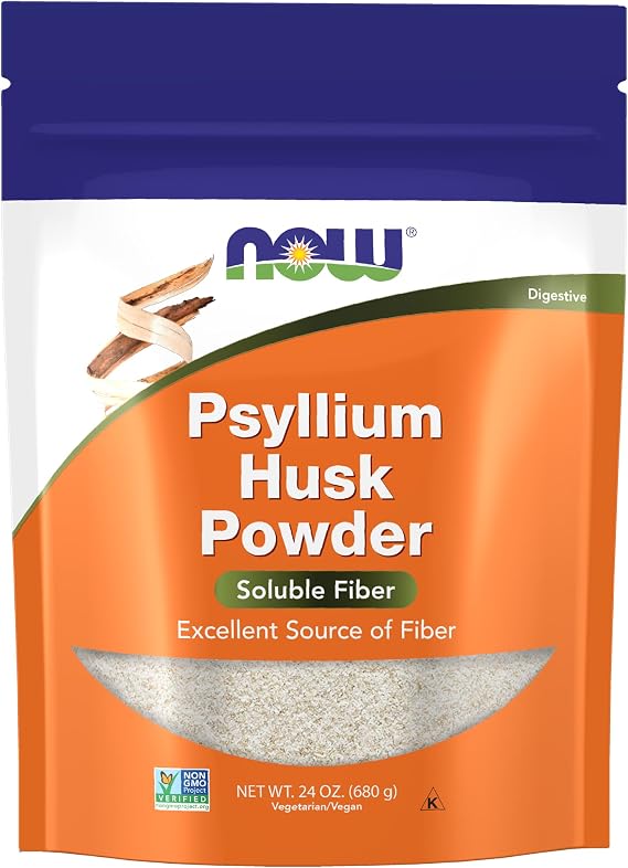 NOW Supplements, Psyllium Husk Powder, Soluble Fiber, 24-oz