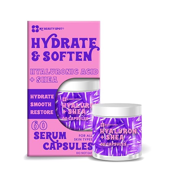 My Beauty Spot Facial Serum Capsules 60pcs Anti Wrinkle Soothening Vitamin C Serum, Hylunaric Acid Serum, Collagen Serum for Face Anti Aging Anti Wrinkle Serum for Fine Lines