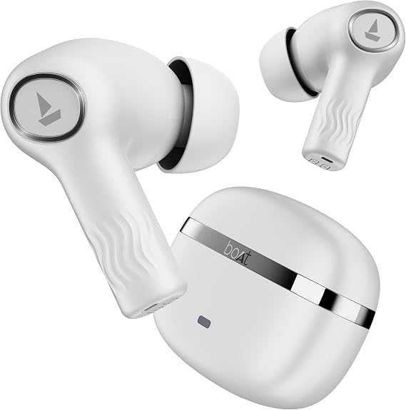 boAt Newly Launched Nirvana Ion with 120 HRS Playback(24hrs/Charge), Crystal Bionic Sound with Dual EQ Modes, Quad Mics ENx™ Technology, Beast™ Mode(60ms Low Latency), in Ear Detection(Ivory White)