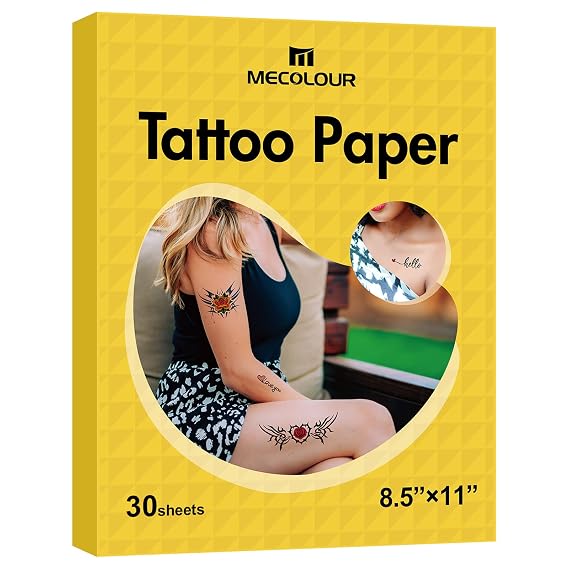 MECOLOUR Printable Temporary Tattoo Paper 8.5"X11"-30 Sets for Inkjet printer DIY Image Transfer Decal Paper for Skin, For Celebrate Festivals, Parties, Birthday Bashes,New Year