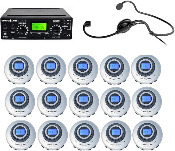 15-Person Interpretation Translation System - US-Based and Support - Ideal for Church School Venues (For 15 People)
