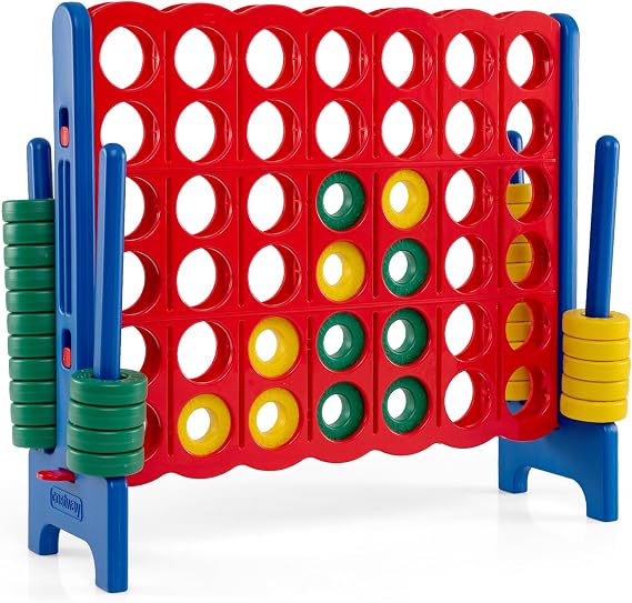 COSTWAY Giant Connect 4, Four in A Row Game Set with 42 Jumbo Rings