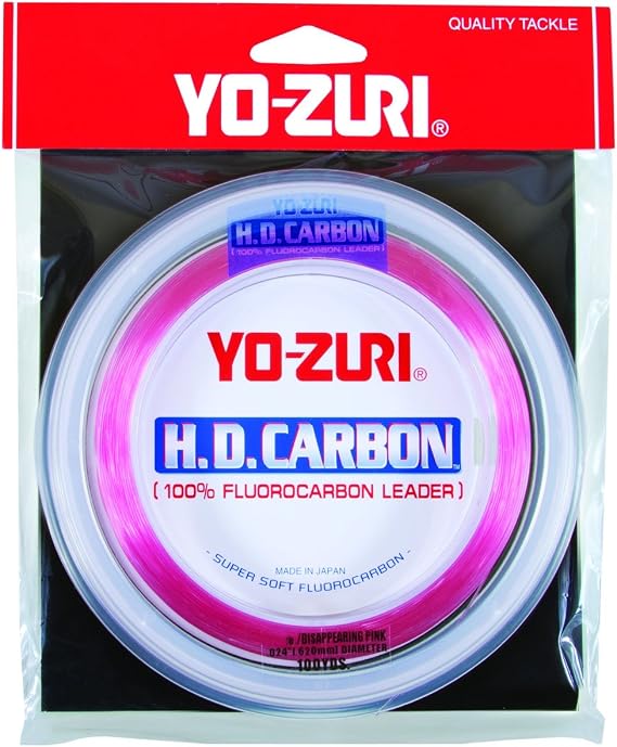 Yo-Zuri H.D. Fluorocarbon Wrist Spool 100-Yard Leader Line, Pink, 20-Pound