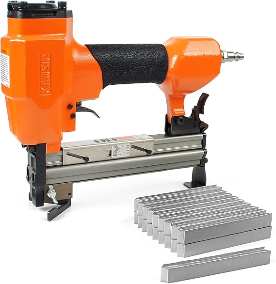 Kamsin V1015 Pneumatic Picture Frame V Nailer with 4000PCS of 12MM V-Nails | 30 Gauge Picture Frame Stapler Air Power Wood Joiner