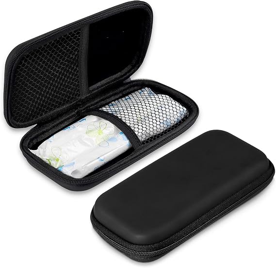 Tampon Storage Bag,2 pack Black Tampon Holder for Purse