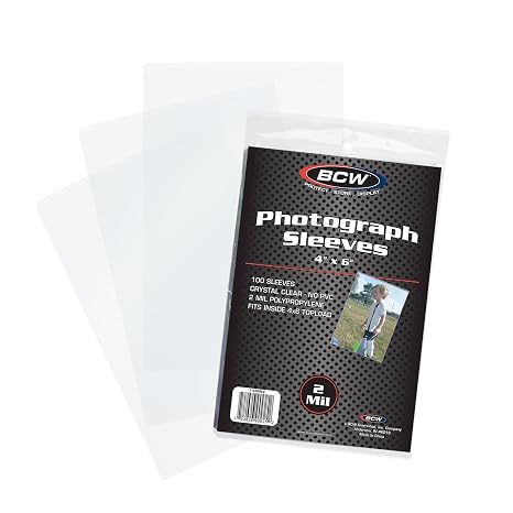BCW 4x6 Photograph Sleeves - Pack of 100 | Archival Quality Crystal Clear Polypropylene | Acid-Free for Art Prints, Postcards, Pictures, and More!