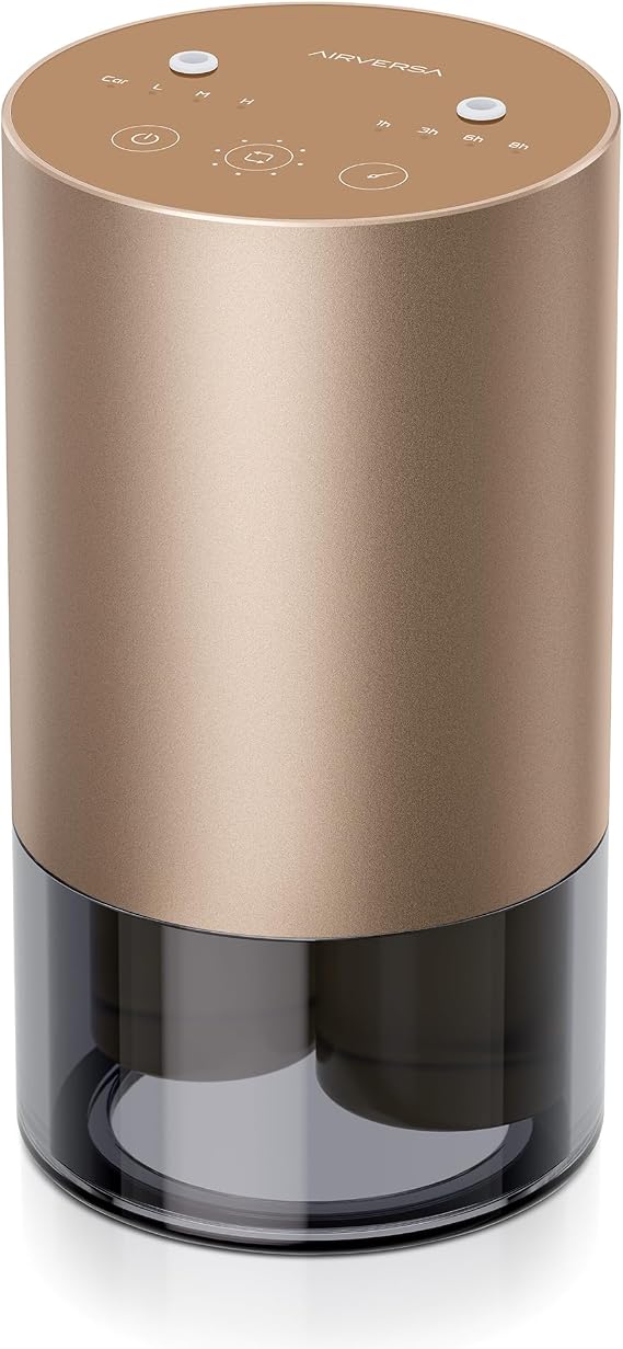 Airversa and Dual-Nozzle Waterless Essential Oil Diffuser, Titanium