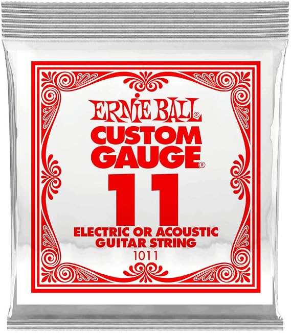 Ernie Ball Nickel Plain Single Guitar String .011 6-Pack