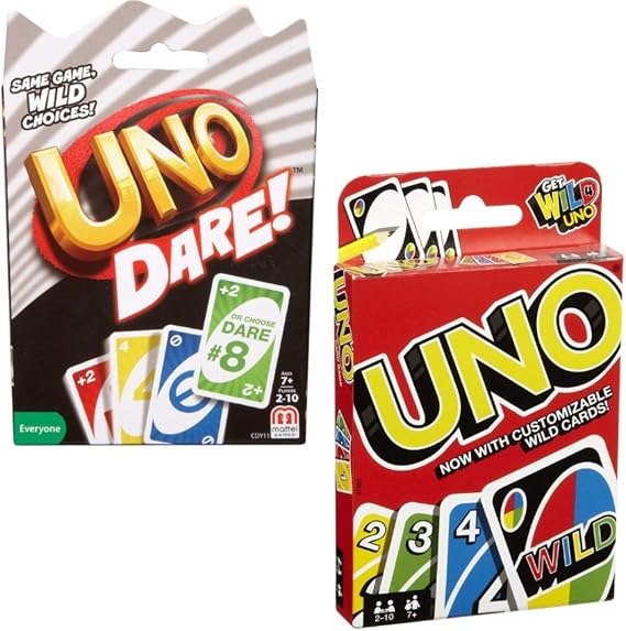 Mattel Games UNO Dare with UNO Card Game Bundle