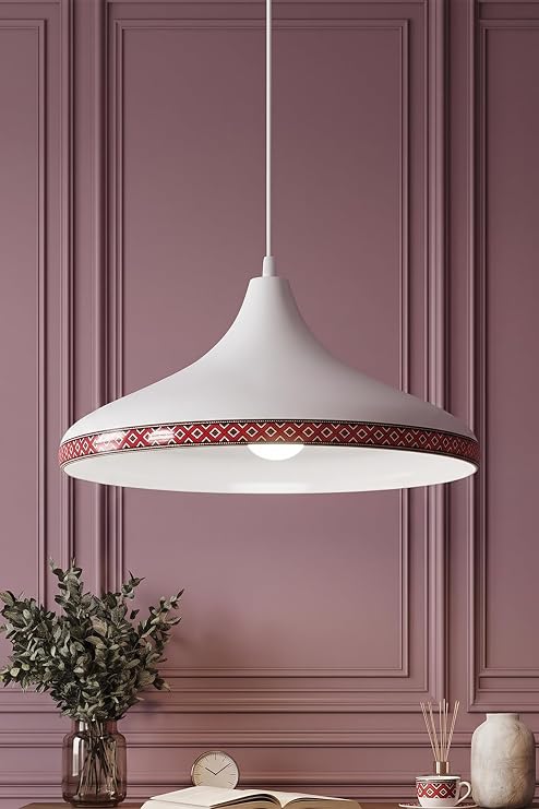Marrien Nova Rug Metal Sarkıt Avize, Bohem Tavan Lambası ve Salon Oturma Odası Aydınlatması - Beyaz - 35 cm – Modern Dekoratif Avize, Tavan Aydınlatması [Enerji Sınıfı A]