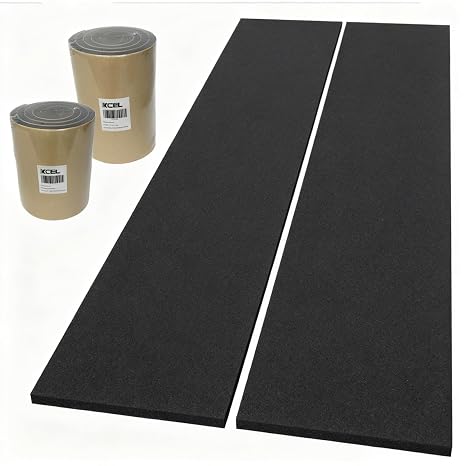 XCEL Marine Foam Roll with Self Adhesive - Black, 60" x 8" x 1/4" 2 Pack Closed Cell Foam Rubber Water Resistant Padding Sheet - Home, Marine, Garage, Automotive, Crafts & Cosplay