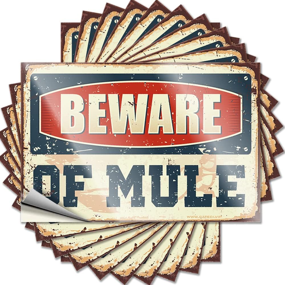 Car Stickers and Decals Beware of Mule Funny Sticker 10 Pcs Tool Decal Car Stickers for Windows Size : 6X9CM