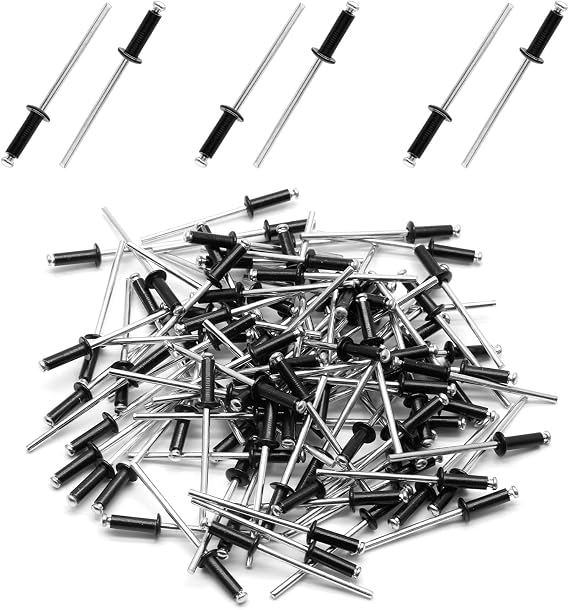 1/8" x 3/8" Aluminum Blind Rivets Pop Rivets, Black