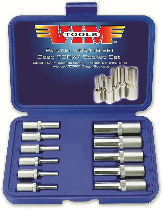 Vim Tools VDE418 11-Piece Deep Torx Socket Set