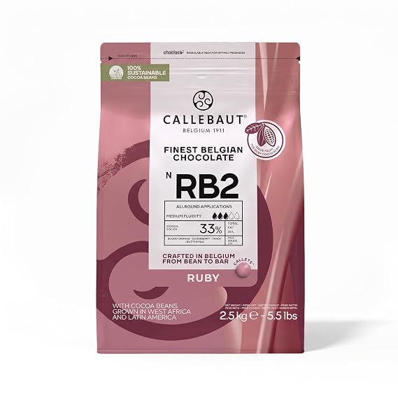 Callebaut Ruby Chocolate RB2 Callets 2.5kg Bag
