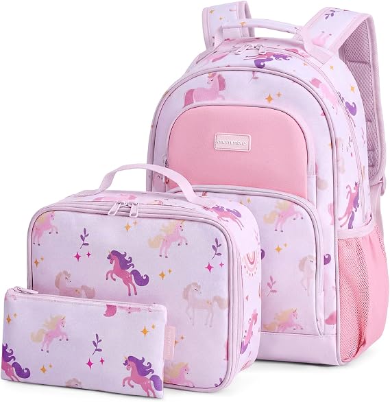mommore Kids Backpack Set Kindergarten School Bookbag for Boys Girls 4-8