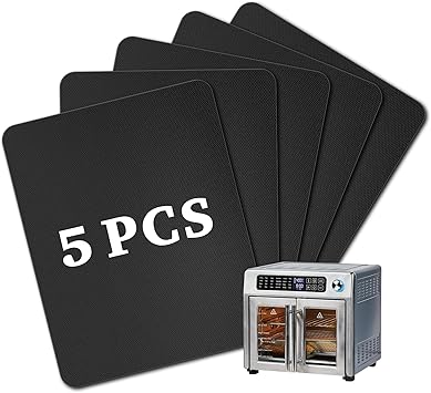 5 PCS Teflon Mats Oven Liner for Emeril Lagasse 26 QT French Door 360 Air Fryer, Reusable Air Fryer Liners for Emeril Lagasse Accessories