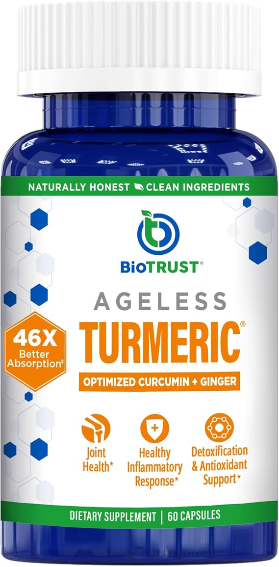 BioTrust Turmeric Curcumin with Ginger - 46X Bioavailable CurcuWIN, 60 caps