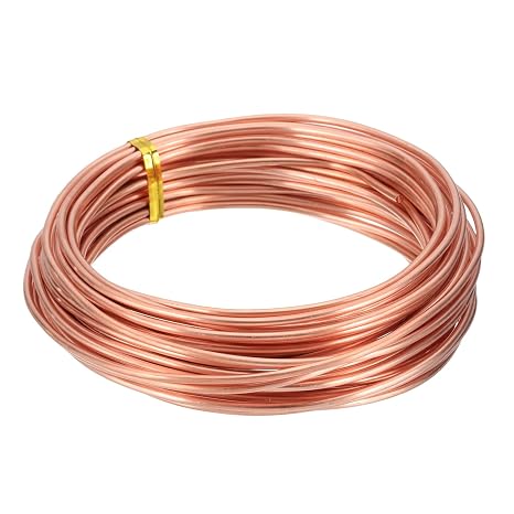 sourcing map 99.9% Solid Bare Copper Wire, 30Feet 12Gauge(2mm x 9m)