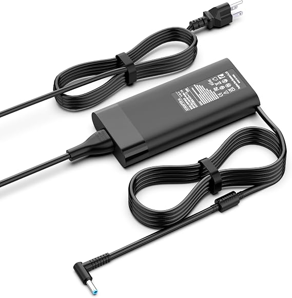 ROLADA 150W Laptop Charger Compatible with HP Pavilion Gaming 15 16 17 Series; 15-dk0056nr, 15-dk1020nr, 15dk1030nr, 16-a0020nr, 16-a0030nr, 17-cd1020nr, 17-cd2030nr, 17-cd1040nr Power Supply Cord