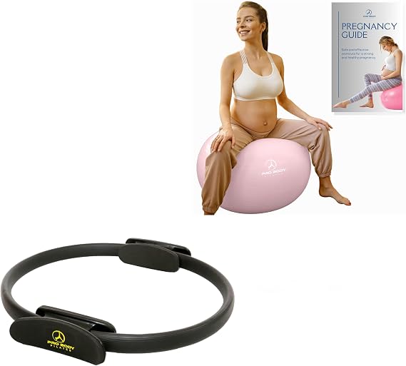 ProBody Pilates 65 cm Birthing Ball and Pilates Ring (2pcs) for Stability, Pregnancy, Yoga, Core Training and Physical Therapy
