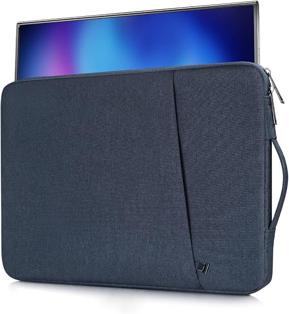 15.6 Inch Portable Monitor Case Carrying Sleeve Compatible with Anyuse YxK Forhelp Newsoul KYY ASUS Zenscreen 15.6" Portable Monitors Computer Bag, Navy Blue
