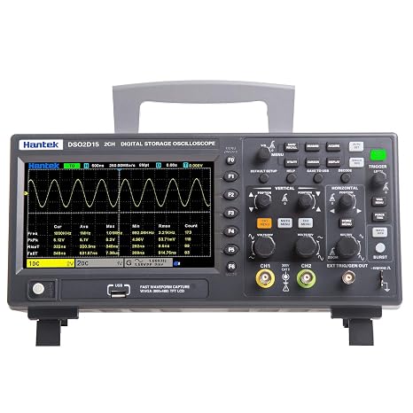 Hantek 2CH Oscilloscope Hantek DSO2D10 DSO2C10 Oscilloscope 2 Channels 1000MHZ DSO2D15 DSO2C15 Oscilloscope 150MHz 2D15 and 2D10 built in Signal Generator(DSO2C10)