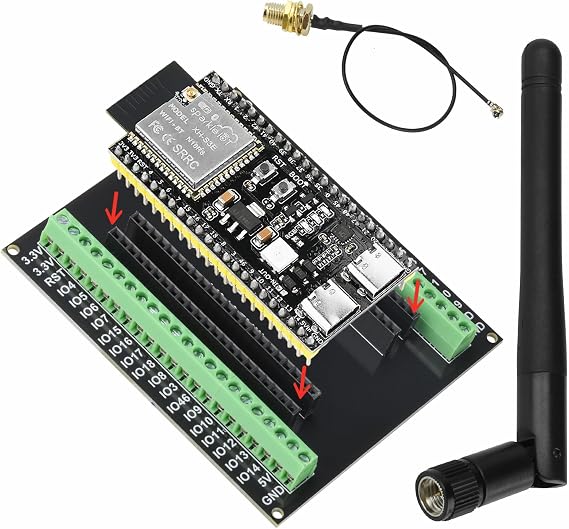 diymore ESP32-S3 DevKitC-1 N16R8 Development Board With 2.4G Antenna,for ESP32 S3 1-N16R8 Expansion board, WiFi & Bluetooth 5.0, for Arduino ESP-32 Dual Type-C Interface