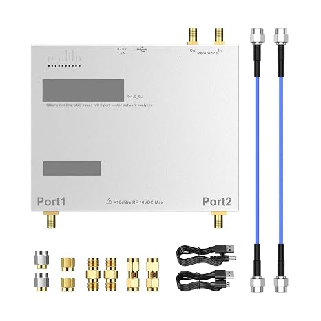 Vector Network Analyzer, 100kHz-6GHz Vector Network Analyzer Profesional Antenna USB Based Full 2-Port With External Reference