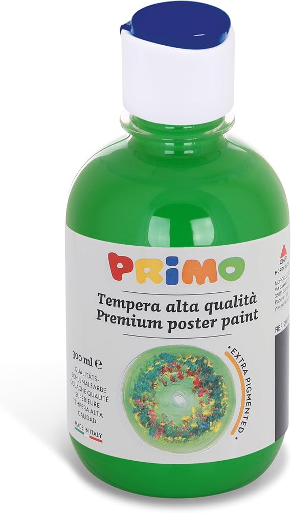 PRIMO Premium Tempera Paint, 300ml, Metallic, Copper, Bright and Intense Colors, Features a Flow-Control Cap