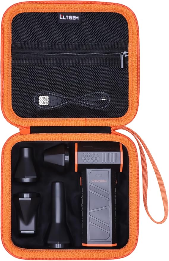 LTGEM Air Duster Case Compatible with WOLFBOX MF50 Electric Air Duster and Compressed Air Dusters, Black(Case Only)
