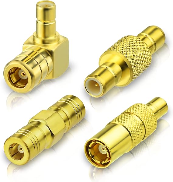 Bingfu DAB Car Antenna Adapter SMB Male to SMB Female Connector 4 Kit Compatible with DAB Car Radio Pioneer Alpine Pure Clarion Multi-Way