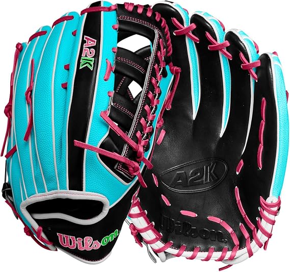 Wilson Winter 2024 A2K 1810SS 12.75" Outfield Baseball Glove - Seafoam/Black/Flamingo, Right Hand Throw