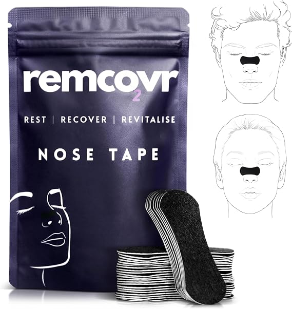 Nasal Strips for Breathing - 30 Nose Breathing Strips for Enhanced Oxygen Intake - Strong Adhesive Nasal Strips for Snoring - Breathing Nose Strips - 1 Month Supply - Nose Strips for Breathing
