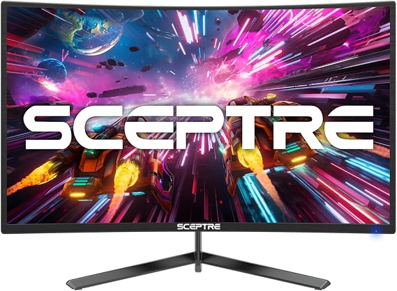 Sceptre 24" Curved Gaming Monitor 1080p up to 165Hz DisplayPort HDMI 99% sRGB, AMD FreeSync Built-in Speaker Machine, Black C248B-FWT168