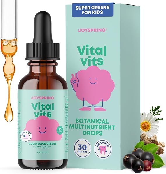 JoySpring Vital Vits Kids Multivitamin Drops, Herbal, 30 Servings