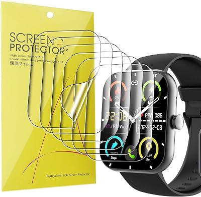 Lamshaw Compatible for Motast Y66 Smart Watch Screen Protector, [6 Pack] Full Coverage TPU Clear Film Compatible for Motast, Zakotu, Coucur Y66 1.96 Inches Smart Watch 6 Pack