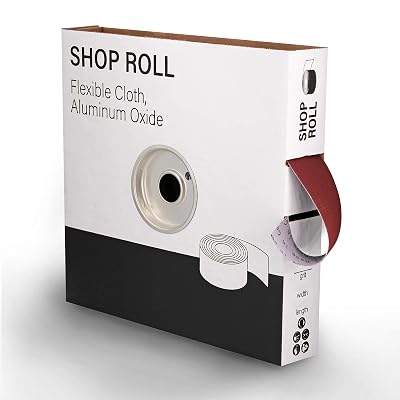 VSM 1-12 x 50yd 150, 240 Grit Very Fine Aluminum Oxide Sanding Shop Roll, F-Weight Cotton Cloth Backed Sandpaper Roll for Hand Finishing, Woodworking, Metal Working, Polishing