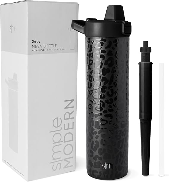 Simple Modern Insulated Filtered Water Bottle | 24oz, Leopard