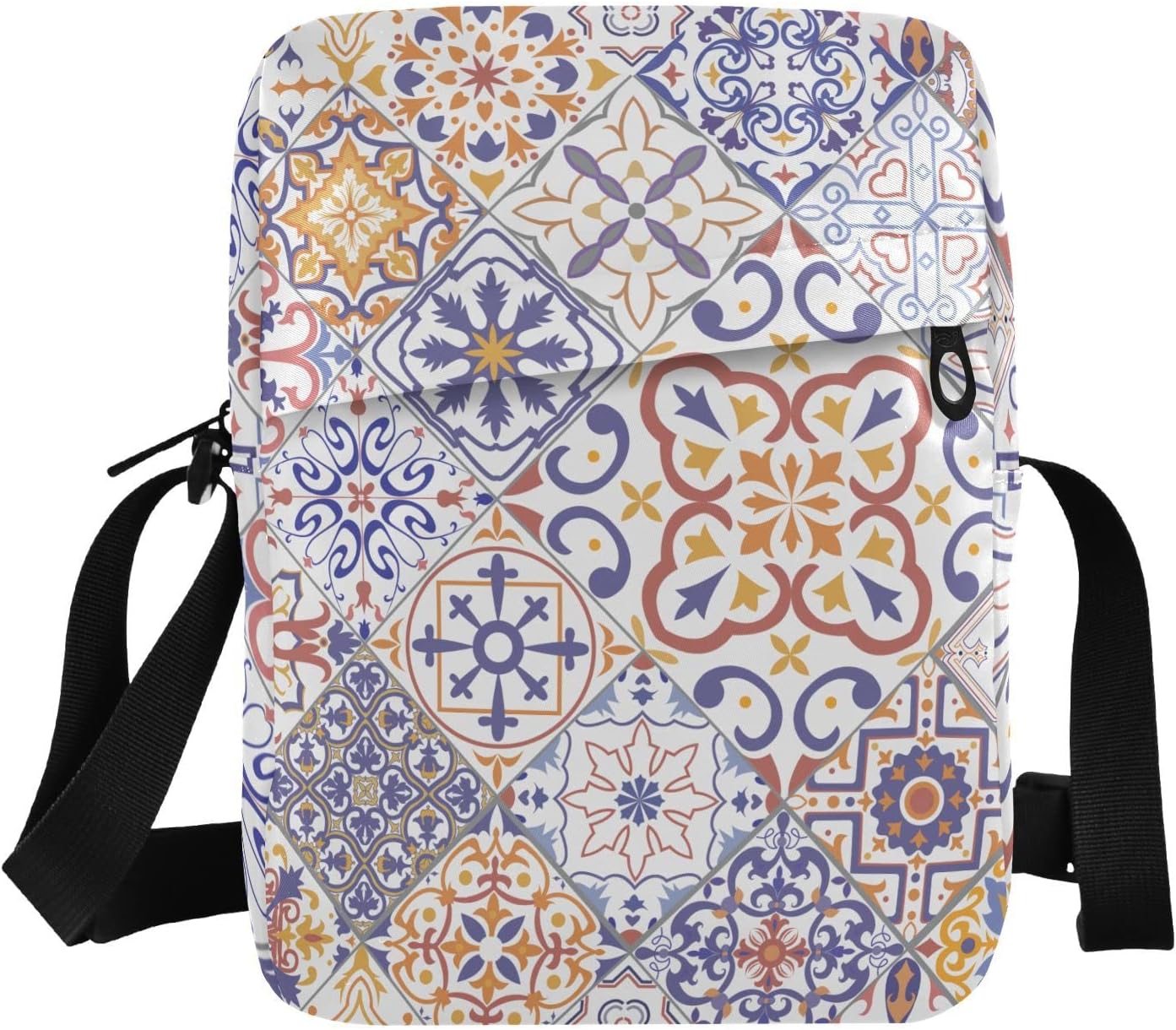 Spanish Style Messenger Bag for Women Men Crossbody Shoulder Bag Cell Phone Bag Wallet Purses Side Bag with Adjustable Strap for Business Office School