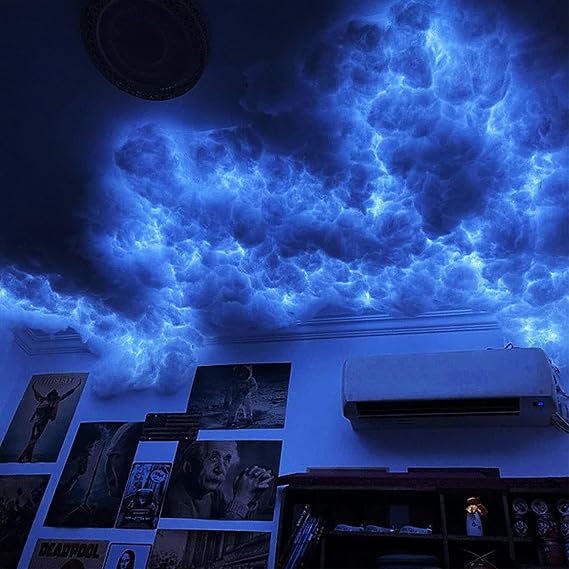 LED Cloud Lights, Ceiling Cloud Light for Gaming Room, 3D Thundercloud RGB Clouds Light, RGB Atmosphere Night Light, for Gaming Room Party Bedroom,6.6ft/2m