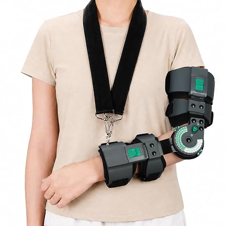 Hinged Elbow Brace Left Arm Adjustable ROM Elbow Immobilizer