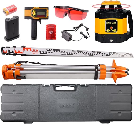 360 Rotary Laser Level, 2000FT Red Beam Self-Leveling Laser Tool