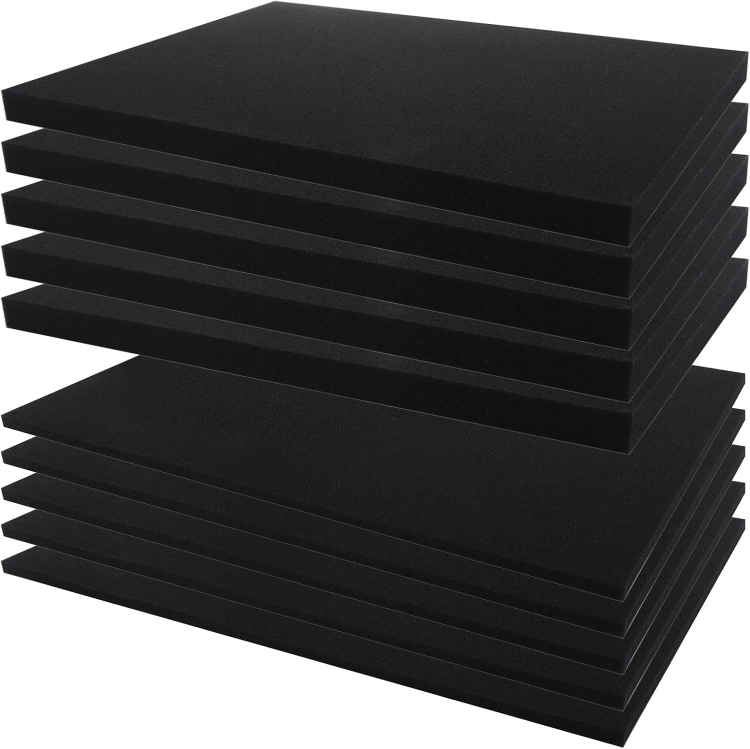 10 Pack Tool Box Foam 400x300mm Foam Insert Toolbox High Density Square Foams Pre Cube Packing Foam Sheet for Tool Box Organisation, Packing, DIY, 25mm10mm Thcik