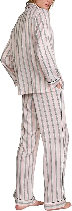 Victoria's Secret Women's Satin Pajama Set, Long Sleeve Button Down Shirt & Pants