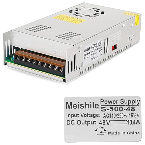 48V 10.4A 500W DC Switching Power Supply Adapter PSU AC-DC 48Volt Industrial Transformer Converter 0-8/5amps Drive Sensor System Lamp Meter Controller Servos Ultraso Electric Motor Fan SMPS 110V/220V